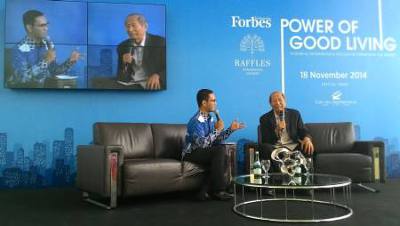 Ir. Ciputra saat acara diskusi bertema 'Power of Good Living' di Ciputra Artpreneur, Ciputra World I Jakarta,