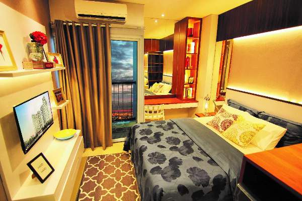 Show unit tipe studio 21 m2 di apartemen Cimanggis City, Kota Depok, Jawa Barat, didesain modern natural dengan banyak menggunakan elemen kayu. (Foto: Dok. Cimanggis City)