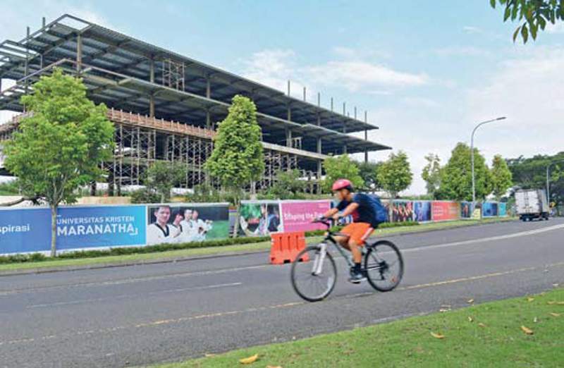 Progress pembangunan kampus Universitas Maranatha | Foto : Susilo